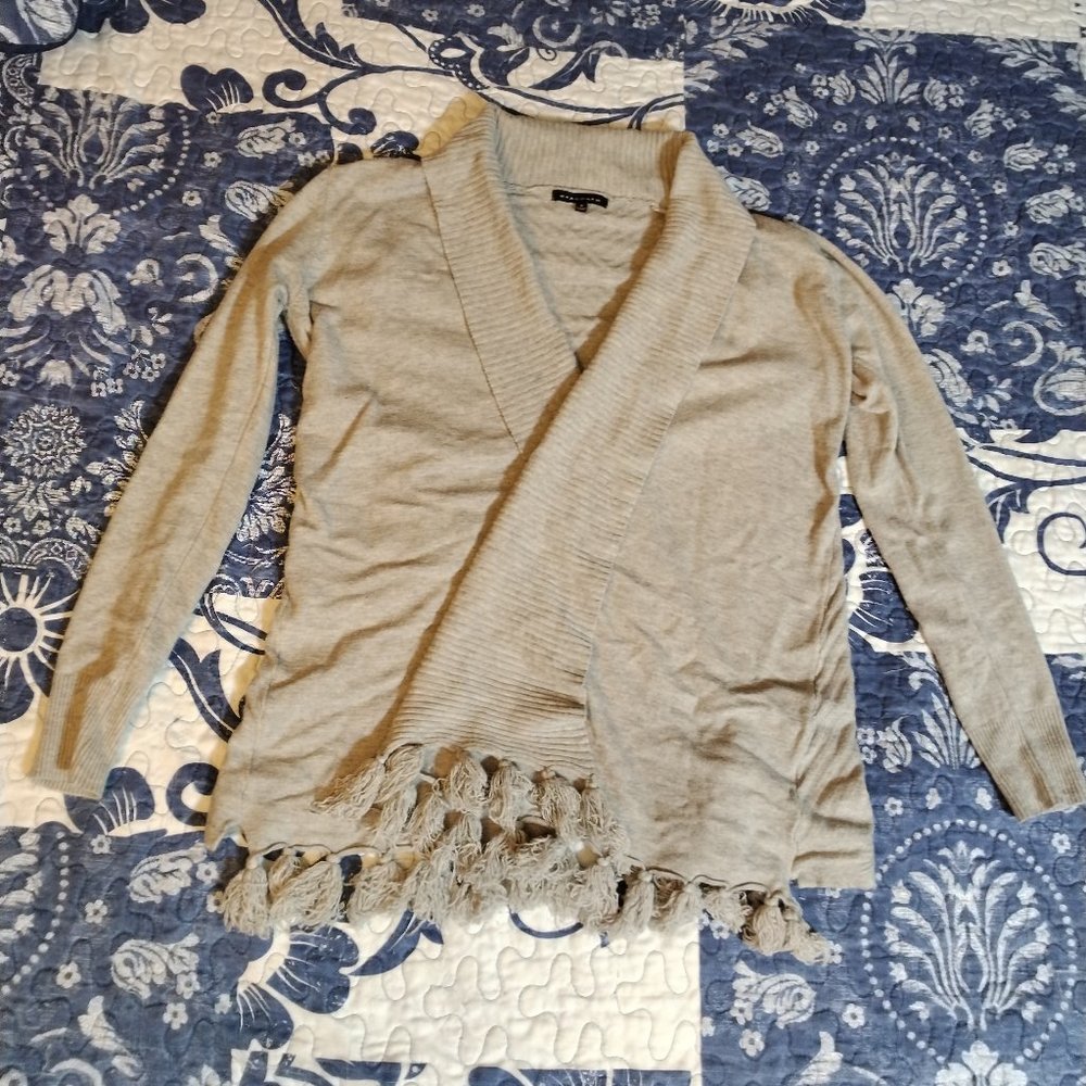 Staccato, fringe, cardigan, gray, small